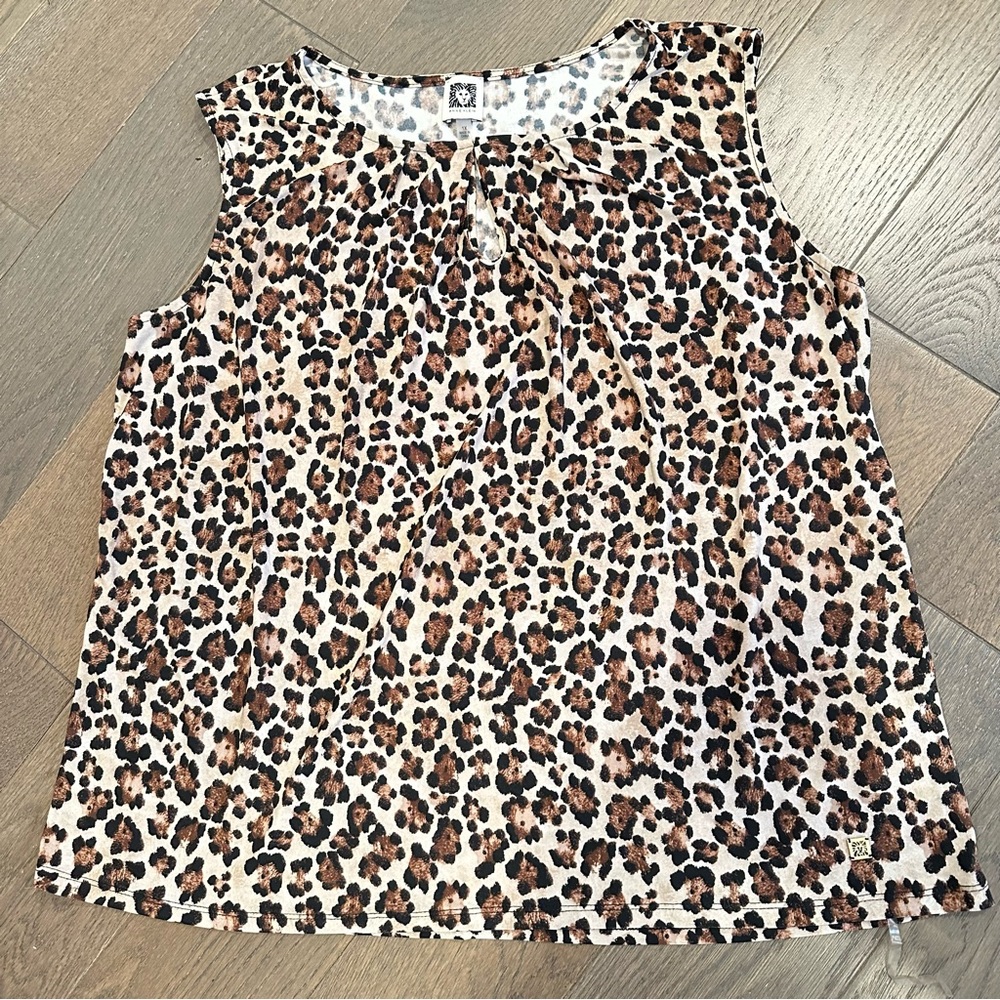 Anne Klein Animal Print Sleeveless Blouse